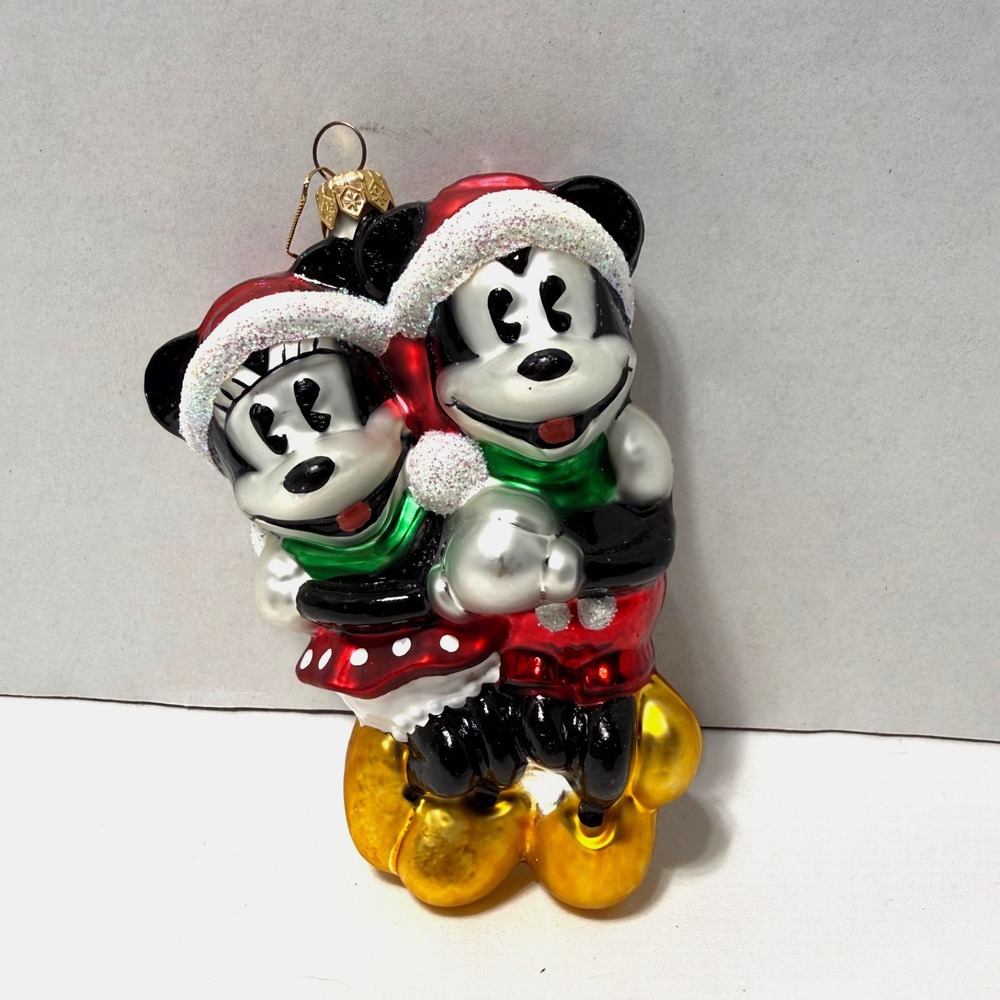 Vintage 1996 Radko Disney Mickey Minnie Mouse HOLIDAY SKATERS Christmas Ornament